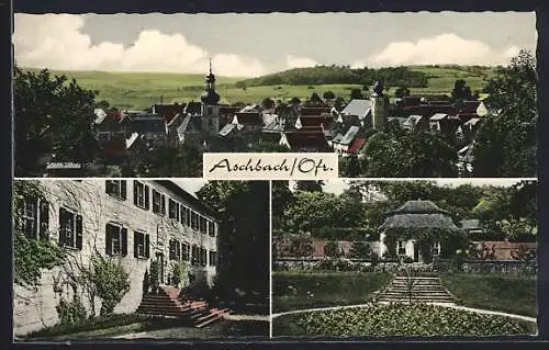 AK Aschbach /Ofr., Blick auf die Kirchen im Stadtkern