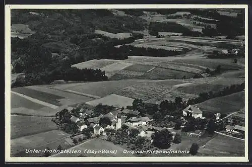 AK Unter-Frohnstetten /Bayr. Wald, Ortsansicht vom Flugzeug aus