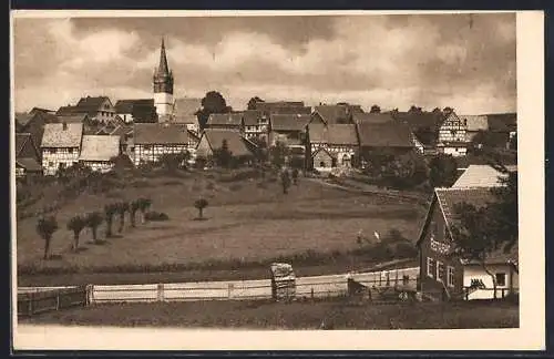 AK Grub a. F., Teilansicht mit Blick auf die Kirche