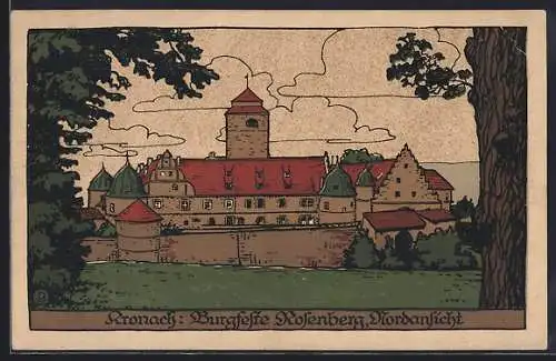 Steindruck-AK Kronach, Burgfeste Rosenberg