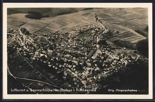 AK Nordhalben i. Frankenwald, Original Fliegeraufnahme des Luftkurortes