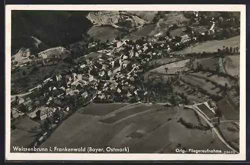 AK Weissenbrunn / Frankenwald, Gesamtansicht, Fliegeraufnahme