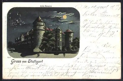 Lithographie Stuttgart, Altes Schloss