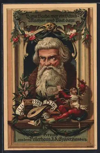 AK Portrait Hans Sachs, Schuhmacher & Poet