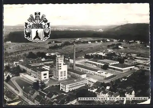 AK St. Ingbert, Luftbild der Bierbrauerei Becker