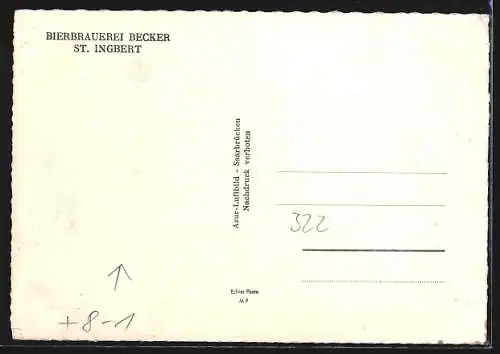 AK St. Ingbert, Luftbild der Bierbrauerei Becker