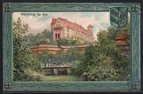 Künstler-AK Nürnberg, Anlagen unter der Kgl. Burg