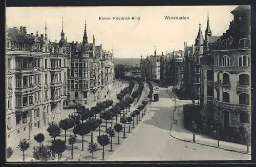 AK Wiesbaden, Totalansicht in Kaiser Friedrich-Ring