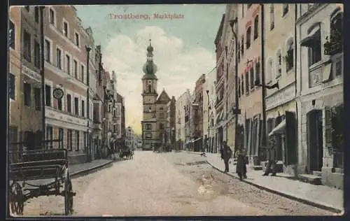 AK Trostberg, Marktplatz mit Gasthaus zur deutschen Eiche