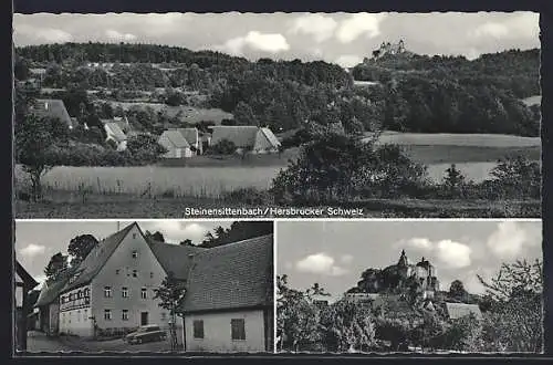 AK Steinensittenbach, Gasthaus Stief, Totalansicht, Burg