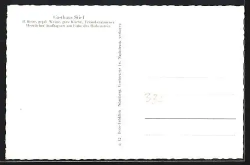 AK Steinensittenbach, Gasthaus Stief, Totalansicht, Burg