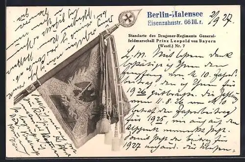 AK Standarte des Dragoner-Regiments Generalfeldmarschall Prinz Leopold v. Bayern Nr. 7