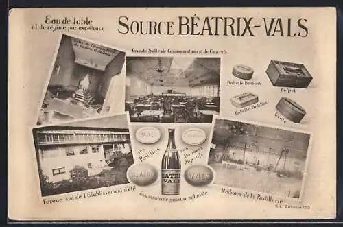 AK Reklame für Eau de table Source Béatrix-Vals