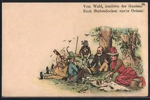AK Geselliges Picknick im Wald