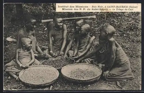 AK Saint-Esprit, Le Triage du Cafe, afrikanische Kaffeehändler