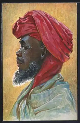 Künstler-AK Deutsche Kolonie, Araberportrait
