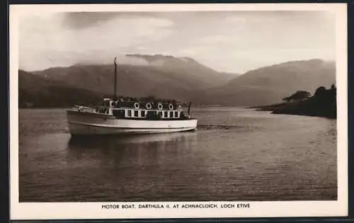 AK Achnacloich, Binnenschiff Darthula II in Fahrt