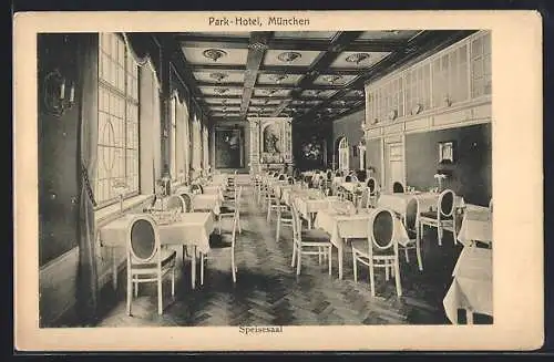 AK München, Park Hotel, Speisesaal, Karlsplatz