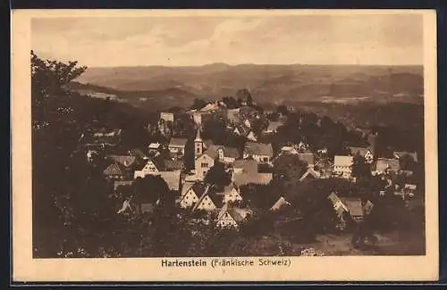 AK Hartenstein /Fränkische Schweiz, Ortsansicht mit Landschaftspanorama