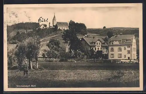 AK Simmelsdorf-Bühl, Ortsansicht mit Kirche