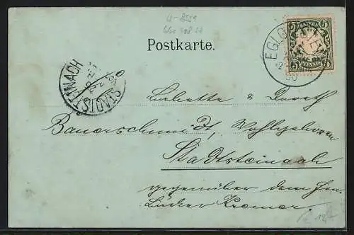 Mondschein-AK Egloffstein /Fränk. Schweiz, Blick auf den Ort