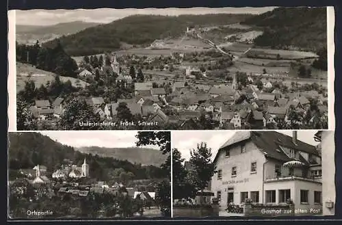 AK Unterleinleiter / Fränk. Schweiz, Gasthof zur alten Post, Ortsansicht, Totale