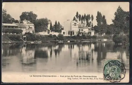 AK La Varenne-Chennevières, Vue prise du Pont de Chennevières