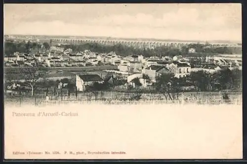 AK Arcueil-Cachan, Panorama avec vue sur l`aqueduc et le village environnant