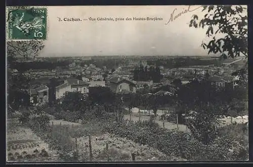 AK Cachan, Vue Générale prise des Hautes-Bruyères
