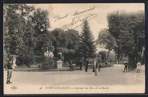 AK Vitry-sur-Seine, Intérieur du Parc de la Mairie