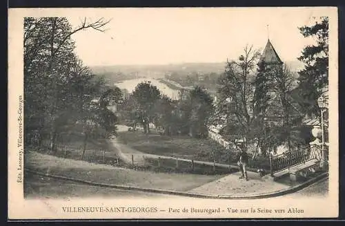 AK Villeneuve-Saint-Georges, Parc de Beauregard, Vue sur la Seine vers Ablon