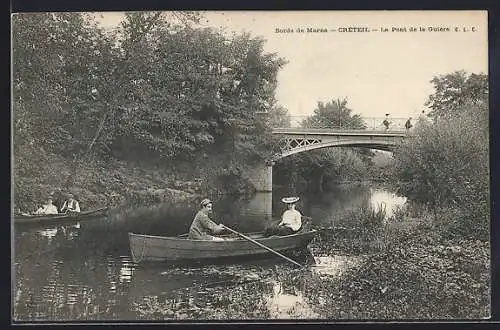AK Créteil, La Pont de la Guise avec barques sur la Marne