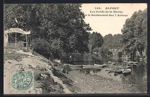AK Alfort, Les bords de la Marne et le Restaurant des 7 Arbres
