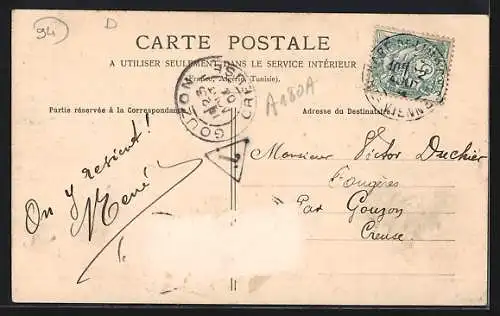 AK Ablon, Quai de la Baronnie avec bateau échoué