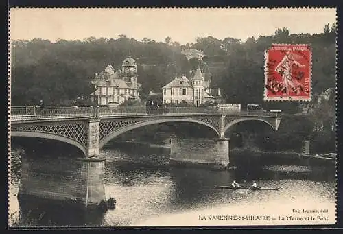 AK La Varenne-Saint-Hilaire, La Marne et le pont