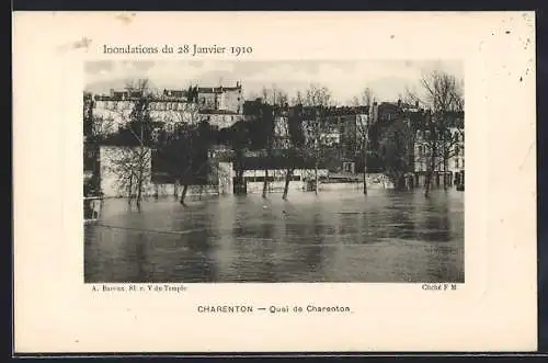 AK Charenton, Inondations du 28 Janvier 1910 au Quai de Charenton