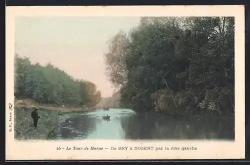 AK Bry-sur-Marne, Le Tour de Marne de Bry à Nogent par la rive gauche