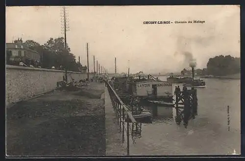 AK Choisy-le-Roi, Chemin du Halage et lavoir sur la rivière