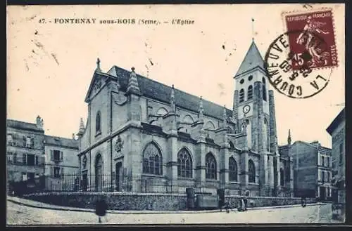 AK Fontenay-sous-Bois, L`église en vue d`angle