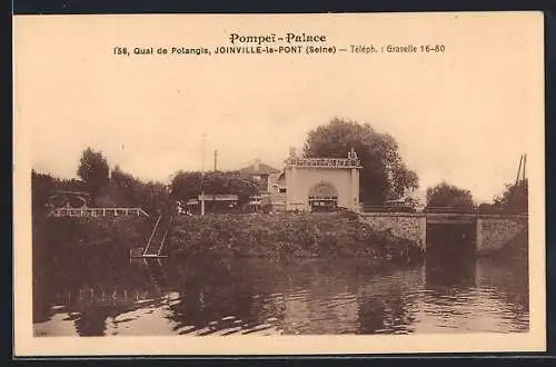 AK Joinville-le-Pont, Vue du Pompei-Palace et du quai de Polangis