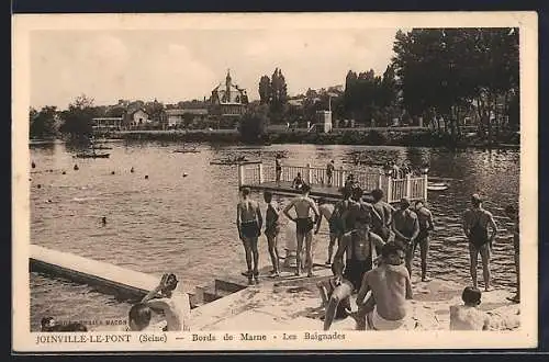AK Joinville-le-Pont, Bords de Marne, Les Baignades
