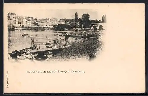 AK Joinville-le-Pont, Quai Beaubourg et vue sur la rivière