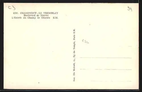 AK Champigny, Boulevard de Nogent et l`Entrée du Champ de Courses