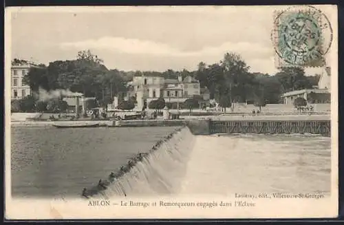 AK Ablon, Le Barrage et Remorqueurs engagés dans l`Écluse