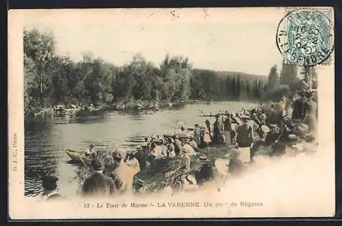 AK La Varenne, Un jour de Régates sur le Tour de Marne