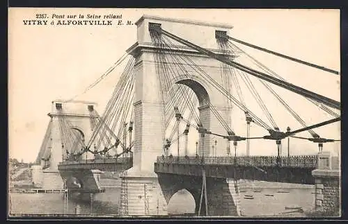 AK Vitry, Pont sur la Seine reliant Vitry à Alfortville