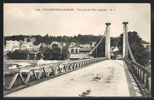 AK Villeneuve-Saint-Georges, Vue prise du Pont suspendu