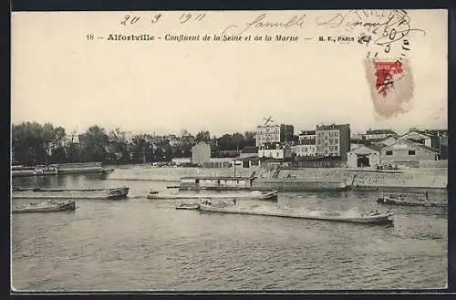 AK Alfortville, Confluent de la Seine et de la Marne