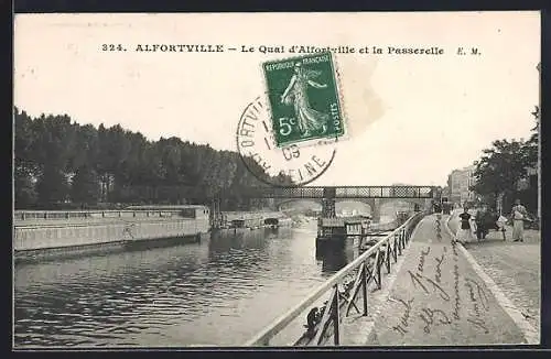 AK Alfortville, Le Quai d`Alfortville et la Passerelle