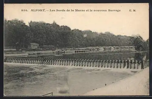 AK Alfort, Les Bords de la Marne et le nouveau Barrage